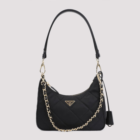 PRADA Black Re-Nylon Shoulder Handbag for Women in FW24