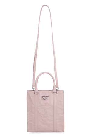 PRADA Pink Wrinkled Leather Tote Handbag for Women