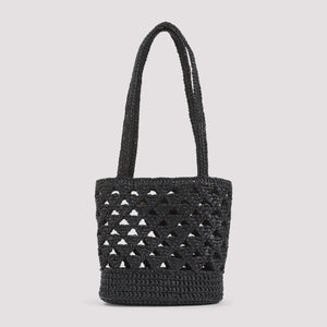 PRADA Mini Crochet Shoulder Handbag - Elegant Black Design