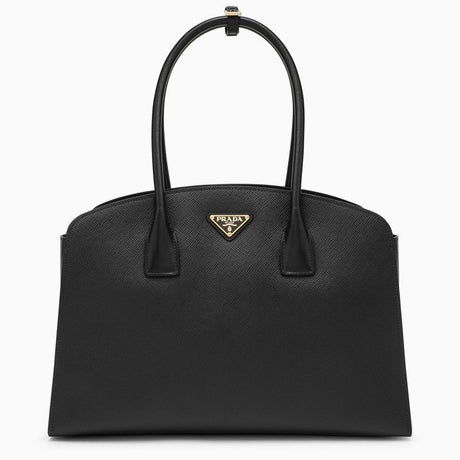 PRADA Spacious Black Saffiano Leather Handbag