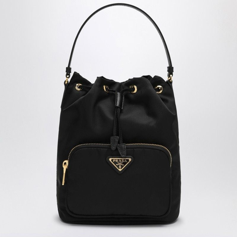 PRADA Modern Black Re-Nylon Bucket Handbag