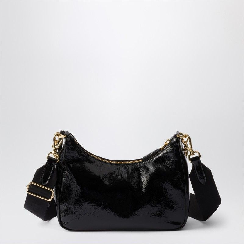 PRADA Mini Black Patent Leather Shoulder Handbag