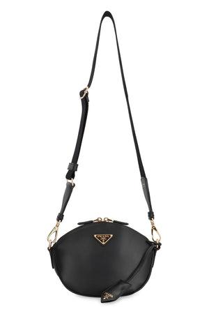 PRADA Classic Black Leather Mini Crossbody Bag with Gold-Tone Accents and Adjustable Strap, 18 cm