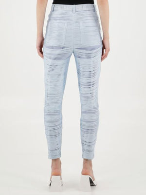 ALEXANDER WANG Light-Blue Mesh Fringe Pants for Women