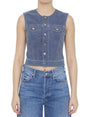 ALEXANDER WANG Navy Denim Trompe-l'oeil Vest for Women