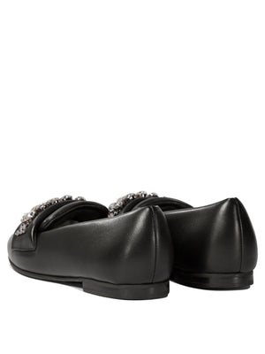 CASADEI Elegant Slip-On Loafers with Crystal Embellishments