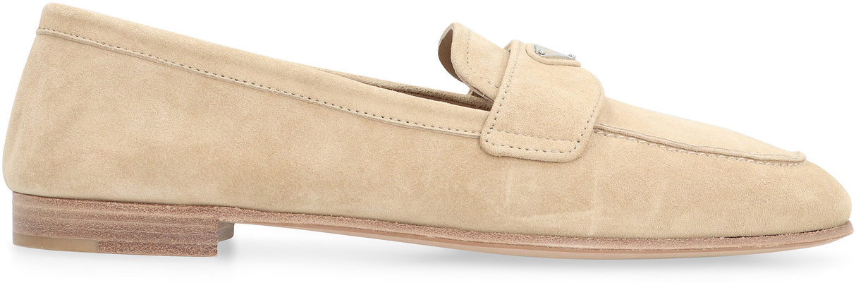 PRADA Chic Ecru Suede Loafers