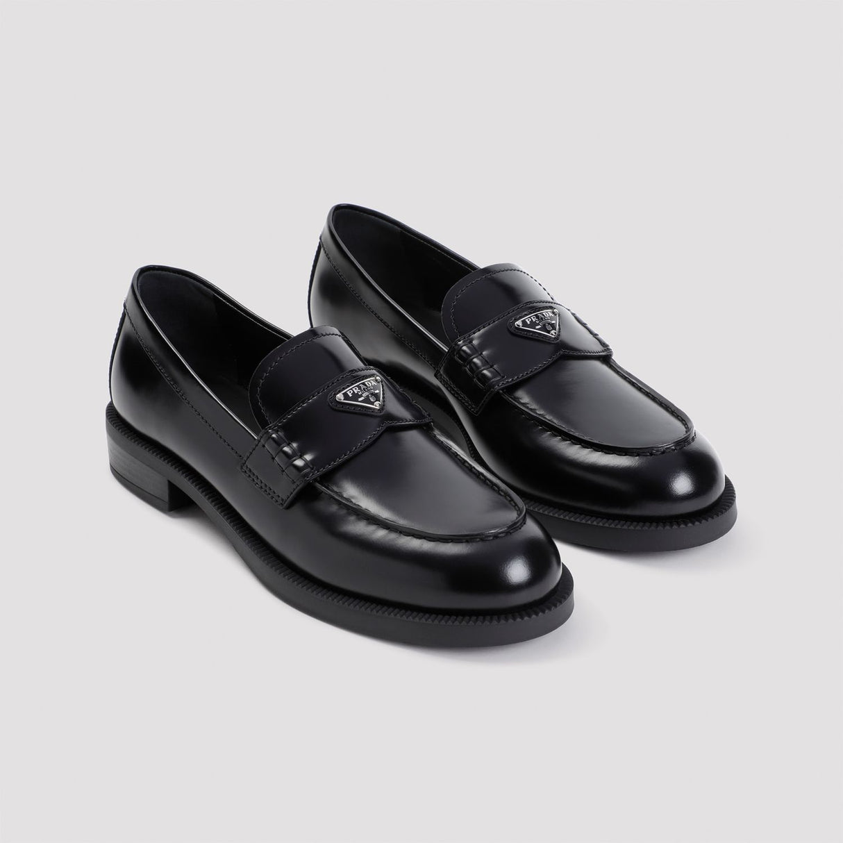 PRADA Elegant Calfskin Leather Loafers