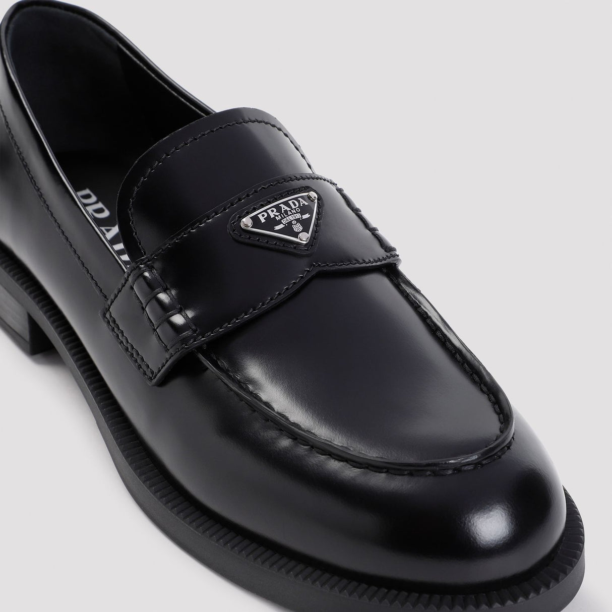 PRADA Elegant Calfskin Leather Loafers