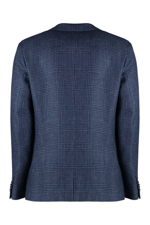 ZEGNA Navy Prince of Wales Check Blazer for Men