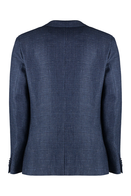 ZEGNA Navy Prince of Wales Check Blazer for Men