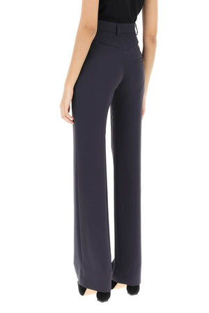 VIVIENNE WESTWOOD Blue Light Cady Trousers for Women - Full-Length Bootcut Pants for SS23