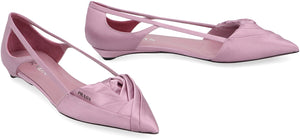 PRADA Elegant Pointy Toe Ballet Flats with Cut-Out Details