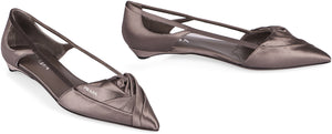 PRADA Satin Ballet Flats with Cut-Out Details