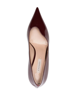 CASADEI Elegant Bordeaux Leather Stiletto Pumps