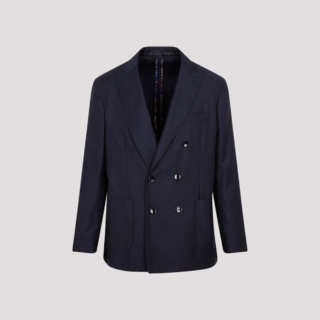 ETRO Blue Wool Men's Jacket for SS23