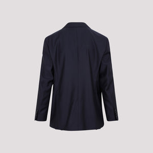 ETRO Men's Blue Striped Wool Double-Breasted Blazer for SS23