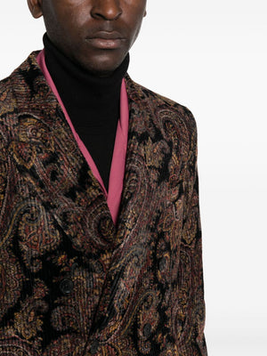 ETRO Men's Paisley Double-Breasted Blazer with Corduroy from FW24 Collection