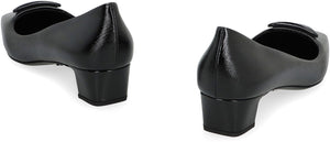 PRADA Elegant Leather Block Heel Pumps