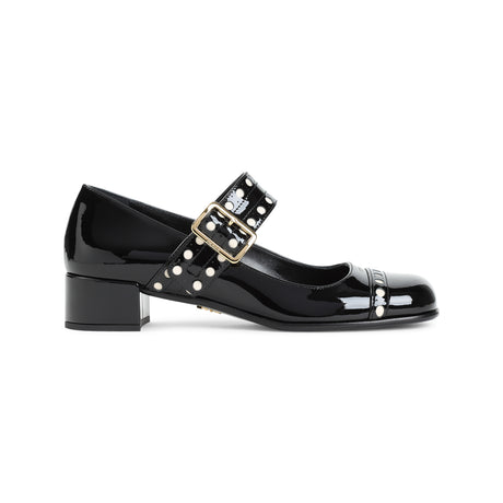 PRADA Women’s Leather Mary Jane Pumps with 3.5 cm Heel