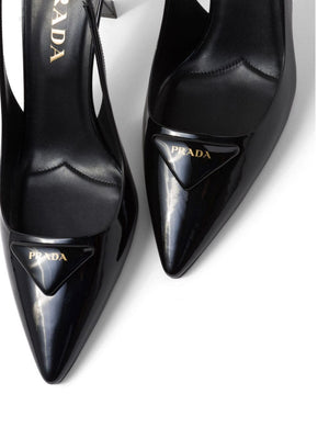 PRADA Sleek Black Patent Slingback Pumps for Women