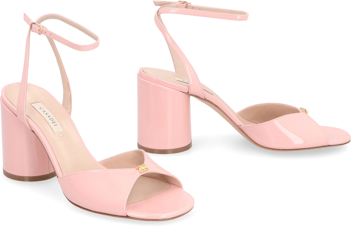 CASADEI Pink Patent Leather Sandals for Women