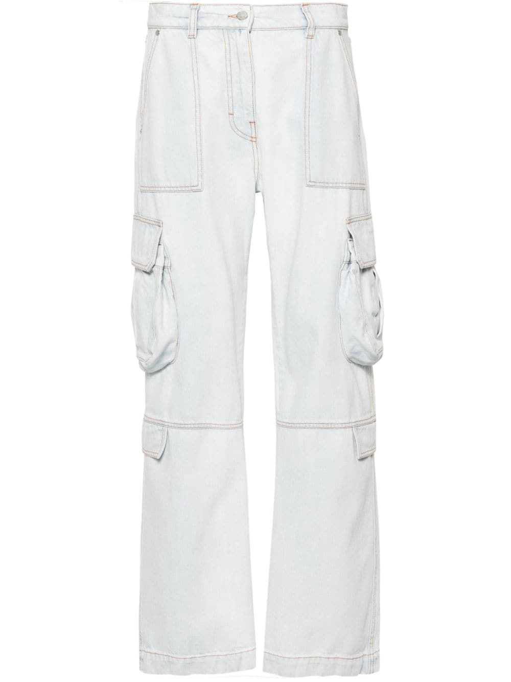 MSGM Light Blue Women's Trousers - SS24 Collection