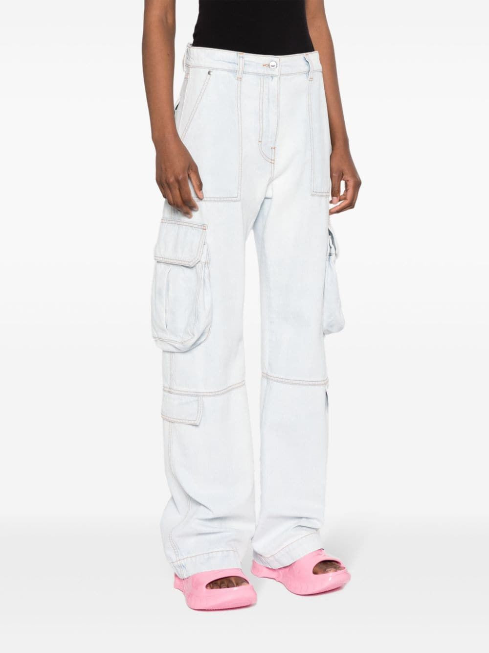 MSGM Light Blue Women's Trousers - SS24 Collection