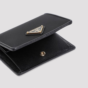 PRADA Mini Wallet - Elegant Polyamide and Leather Design (11cm x 9cm x 3cm)