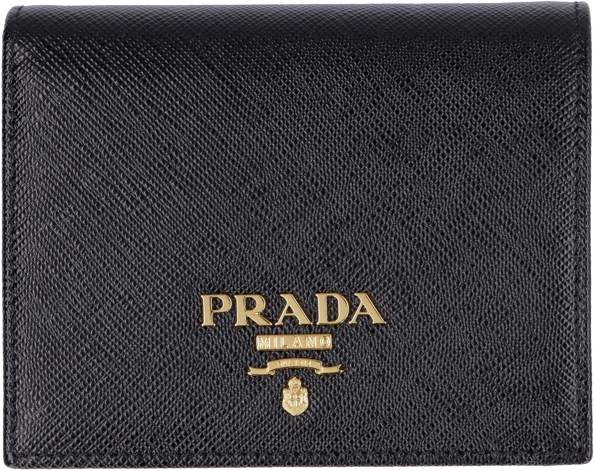 PRADA Mini Black Saffiano Leather Wallet