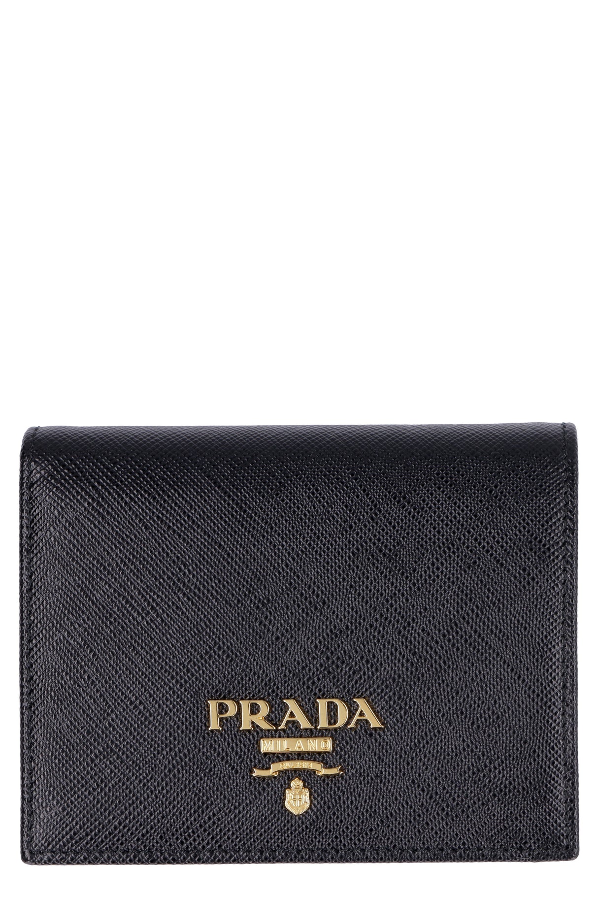 PRADA Mini Black Saffiano Leather Wallet