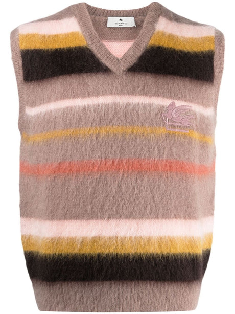 ETRO Modern Regular Fit Vest with Stripe Pattern - Size L