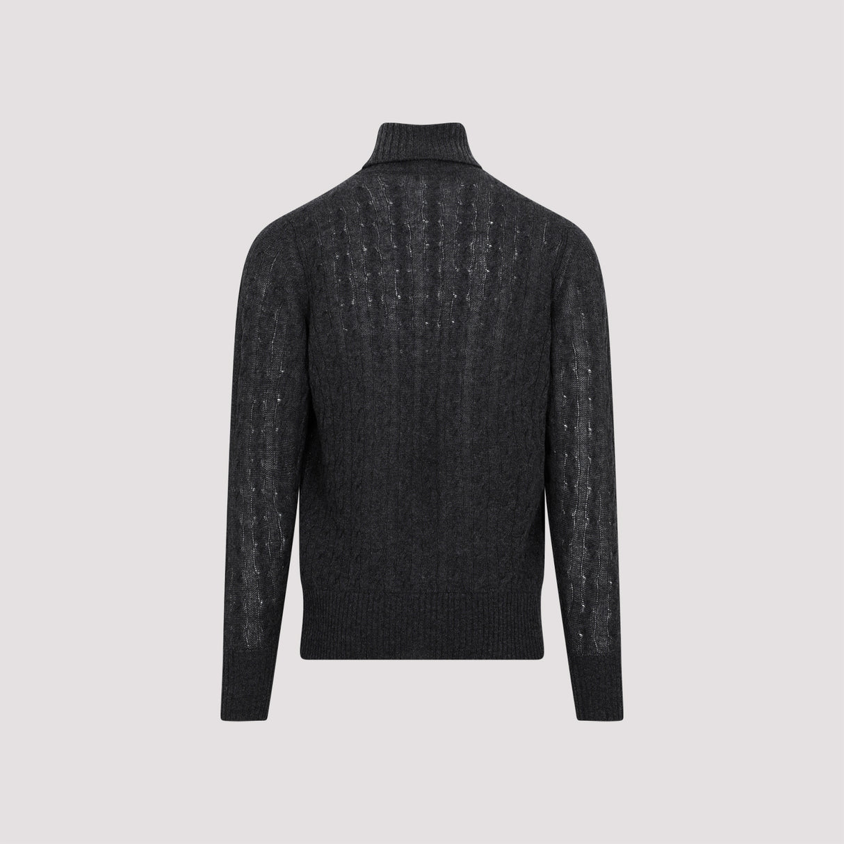 ETRO Grey Cable-Knit Cashmere Sweater for Men