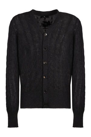 ETRO Luxurious Grey Cashmere Cardigan for Men FW23