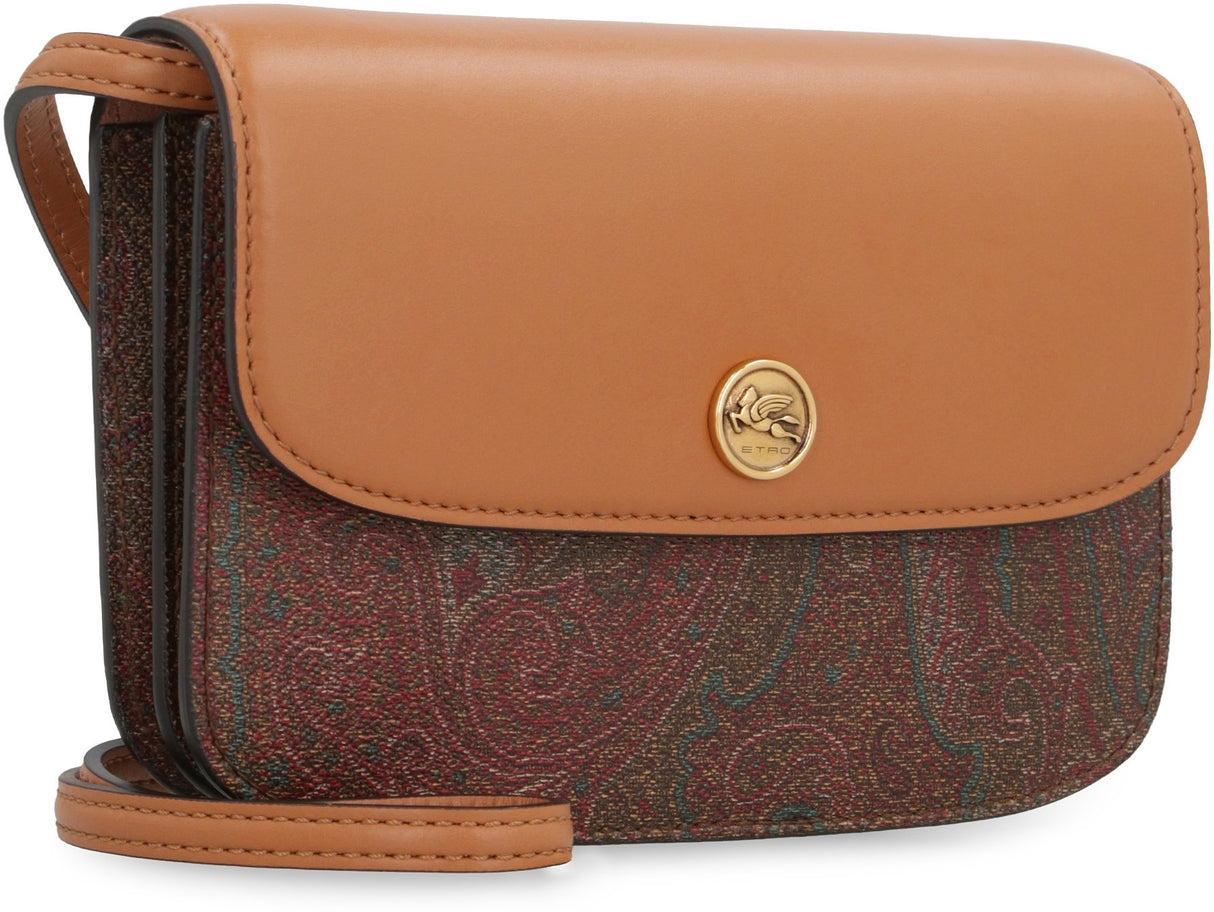 ETRO Coated Paisley Jacquard Crossbody Handbag - Saddle Brown