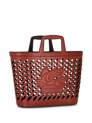 ETRO Pegasus Perforated Shopping Handbag - 2024 FW Collection