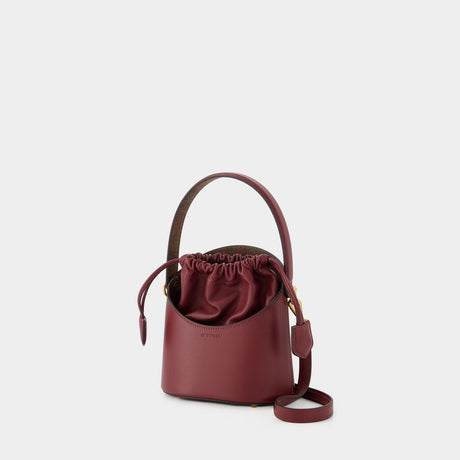 ETRO Mini Crossbody Handbag in Rich Burgundy Leather