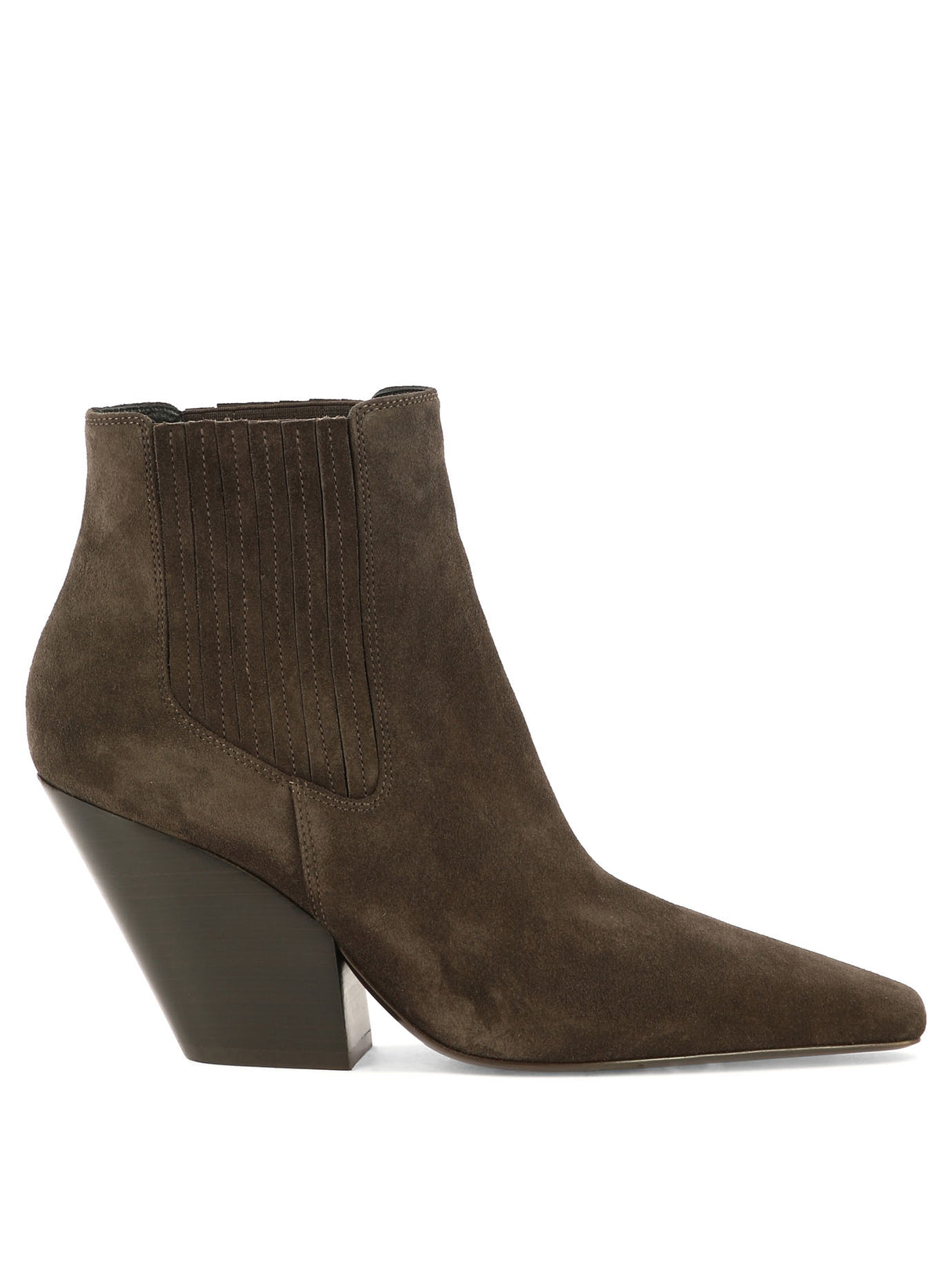 CASADEI Brown Suede Ankle Boots for Women - Slip-On Design with Leather Sole and Elasticated Panels
