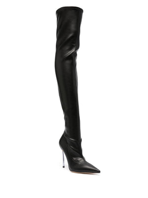 CASADEI Elegant Leather Over-the-Knee Boots with Signature Blade Heel