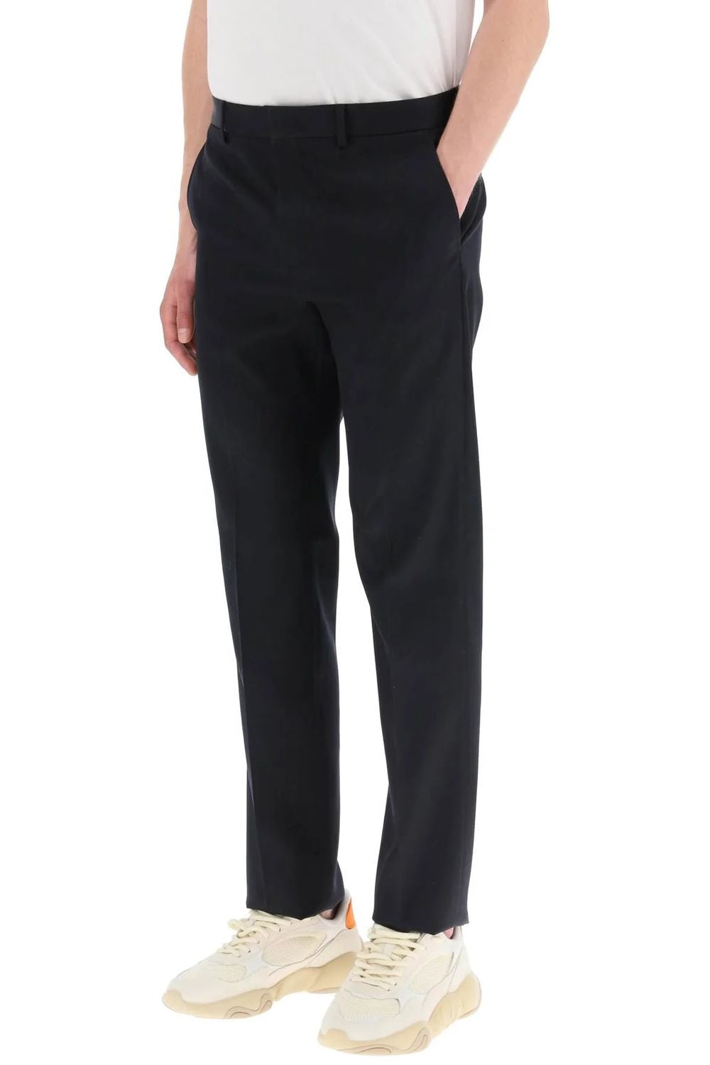 VALENTINO Navy Blue Men's Wool Trousers for Fall/Winter 2024