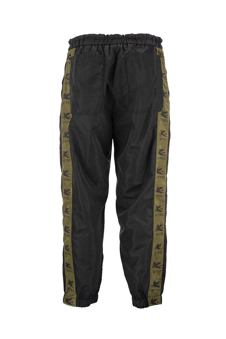 ETRO Men's Nylon Jogging Pants with Logo Print and Drawstring Closure