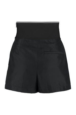 ALEXANDER WANG Black Techno Fabric Shorts for Women - Elastic Waistband, Side Pockets