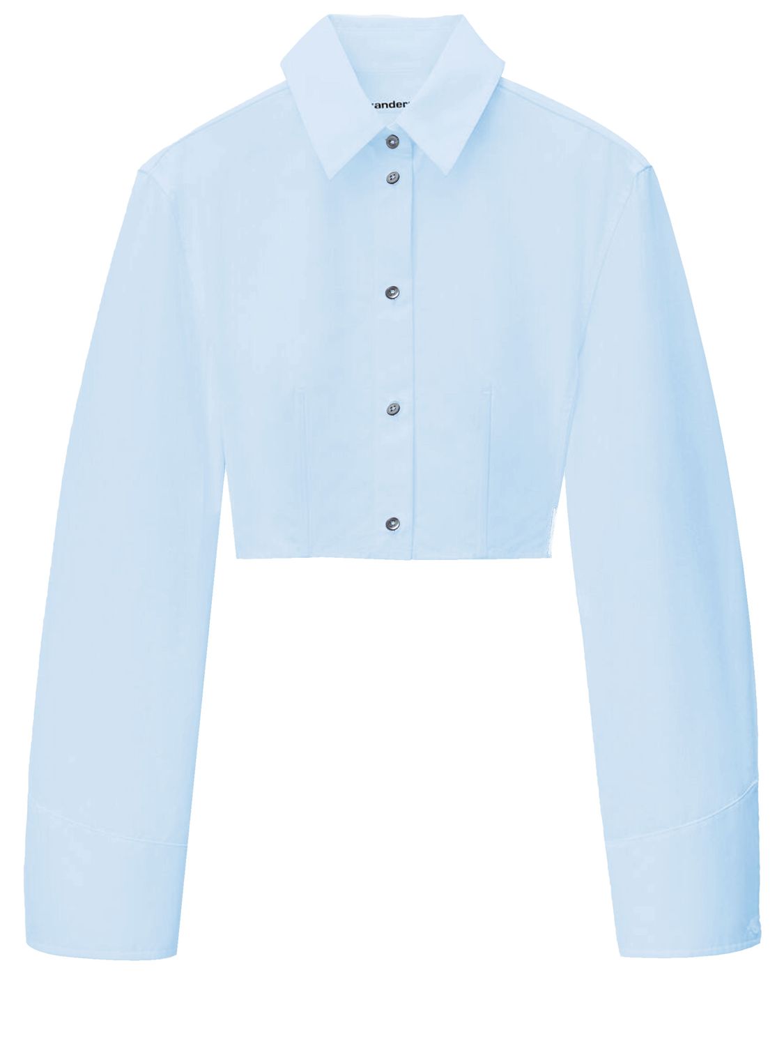 ALEXANDER WANG Light-Blue Cropped Structured Shirt for Women - SS24 Collection