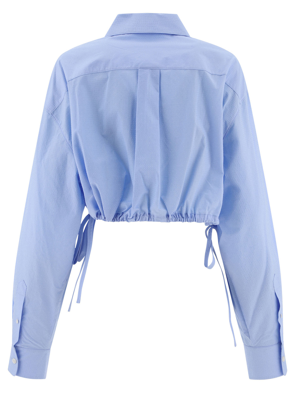 ALEXANDER WANG Crystal-Embellished Cropped Drawstring Shirt