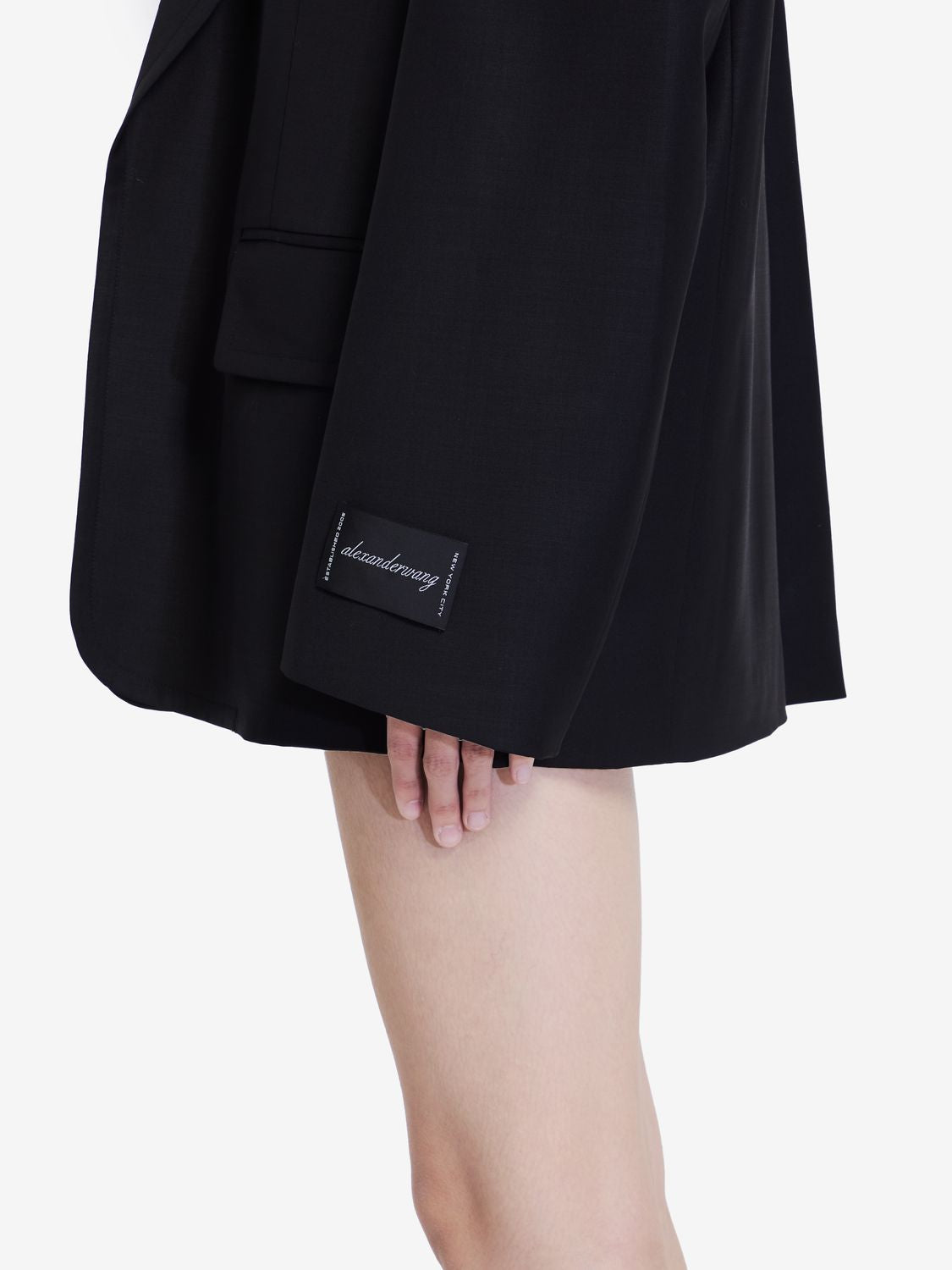 ALEXANDER WANG Oversized Black Wool Blend Jacket with Detachable Dickie