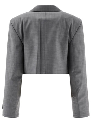 ALEXANDER WANG Chic Cropped Blazer with Integrated Dickie