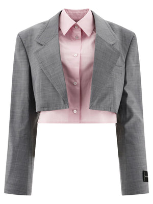 ALEXANDER WANG Chic Cropped Blazer with Integrated Dickie