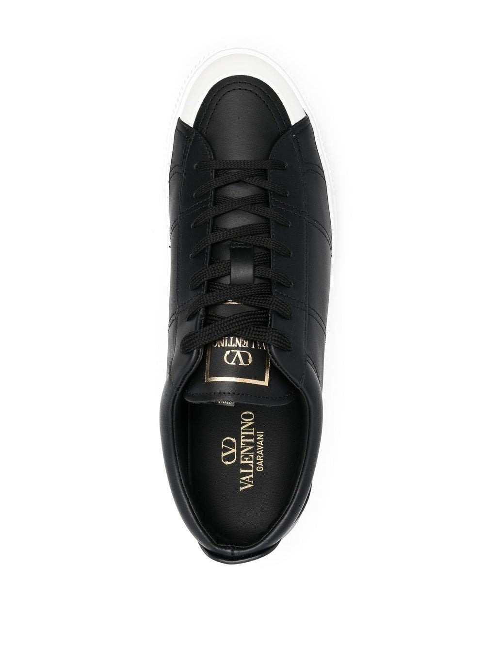 VALENTINO GARAVANI Men's Black Calf Leather Sneakers for the Modern Gentleman