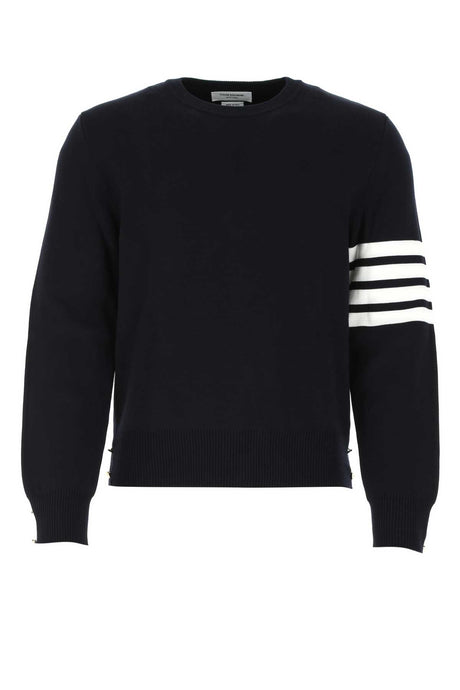 THOM BROWNE Men's Cotton Knit Sweater in Midnight Blue