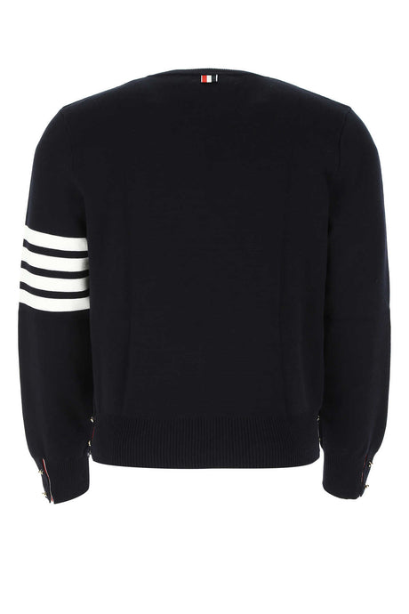 THOM BROWNE Men's Cotton Knit Sweater in Midnight Blue